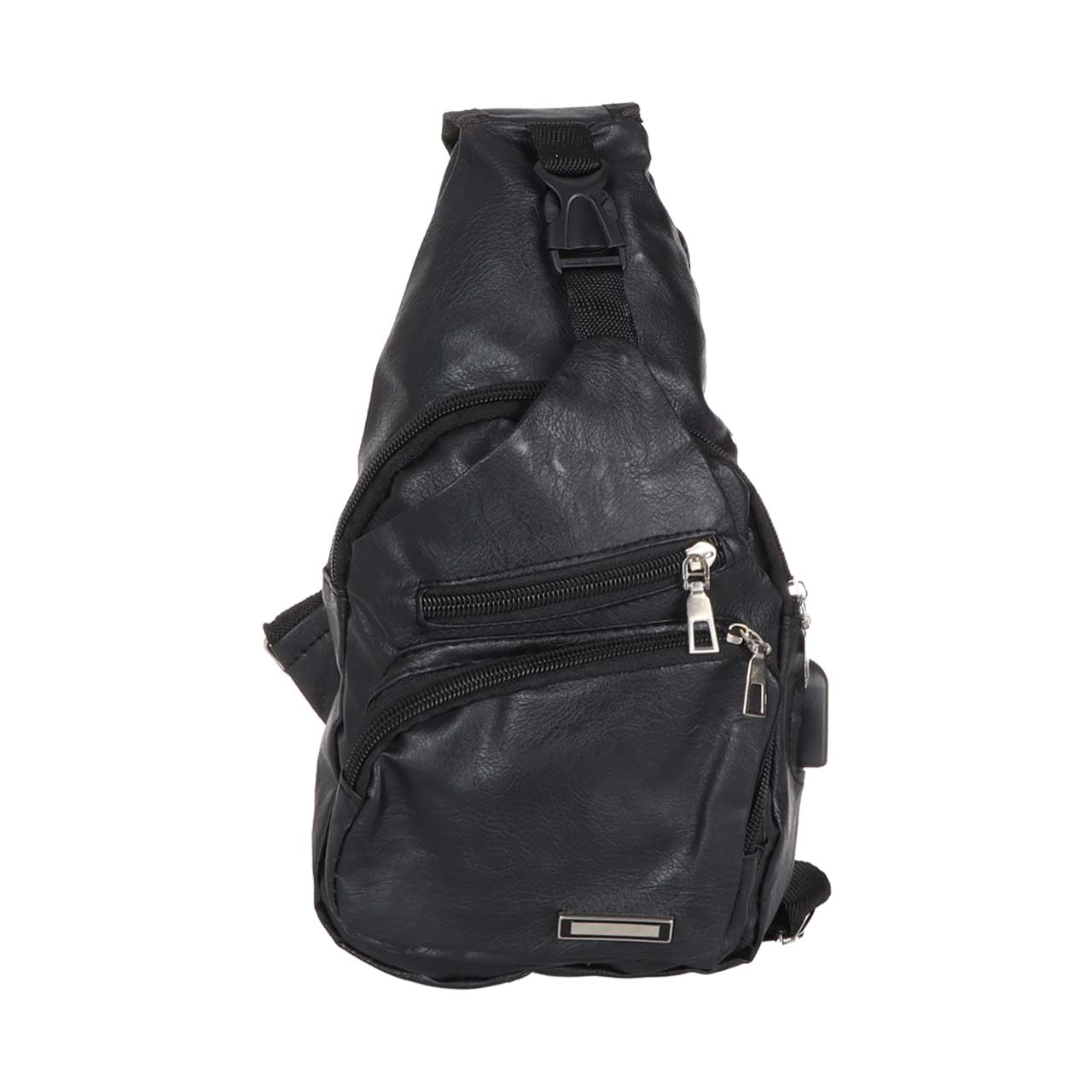 کیف تک بند مدل Body Bag چرمی - مشکی